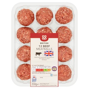 Co-op British 12 Beef Meatballs