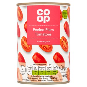 Co-op Peeled Plum Tomatoes in Tomato Juice