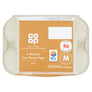 Co-op British 6 Free Range Medium Eggs