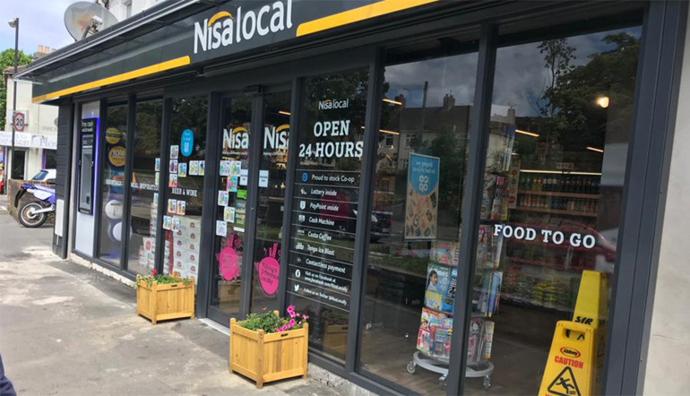 Brothers boost business in Bedminster front of store with Nisa fascia
