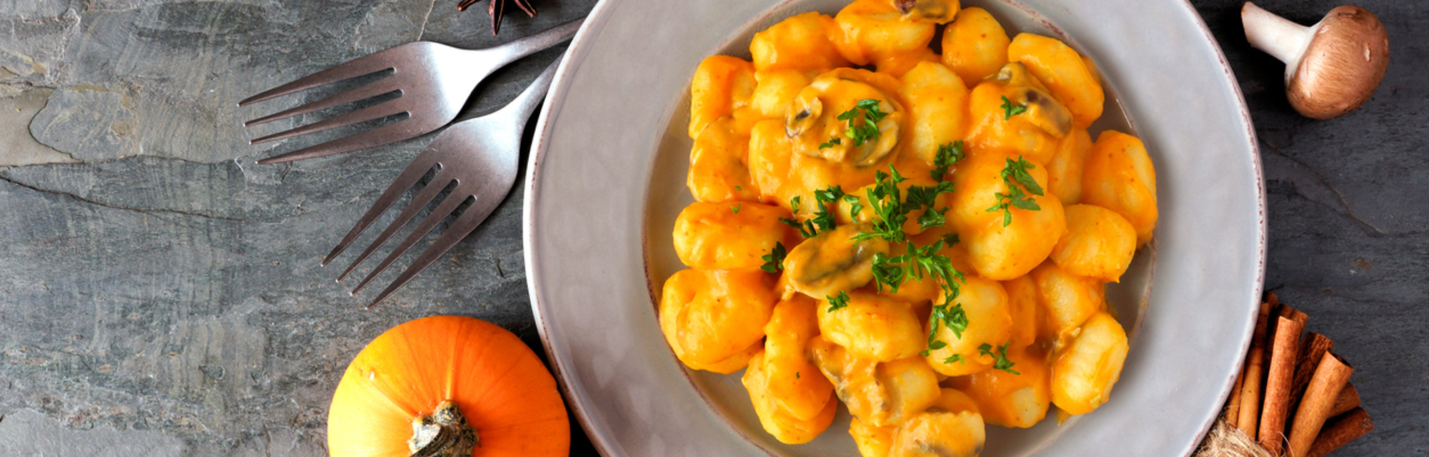 Bacon and pumpkin gnocchi