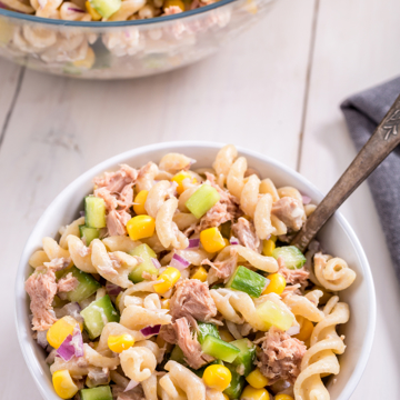 Kid-friendly tuna pasta salad