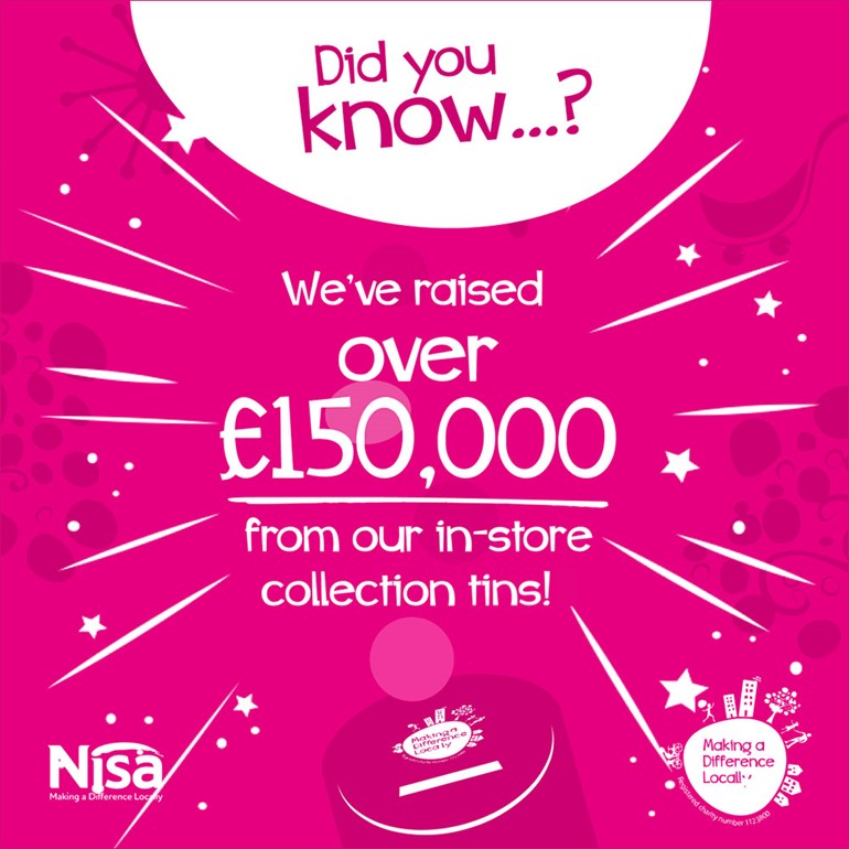 Nisa retailers raise £150,000 with MADL charity collecting tins Article Image