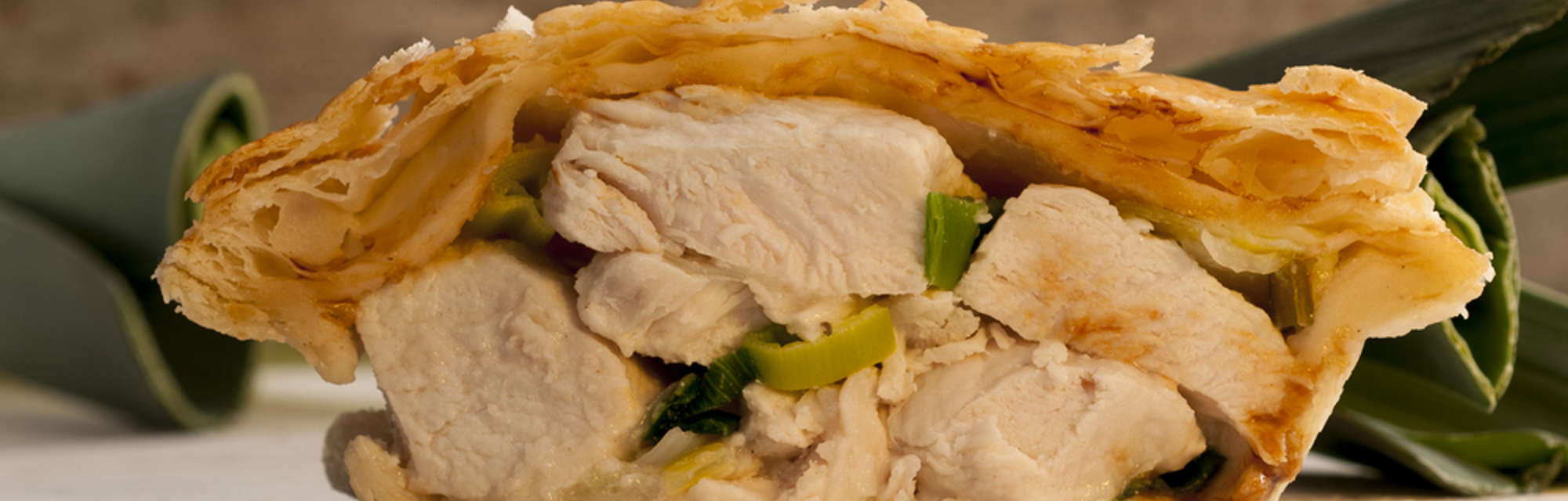 Chicken, leek & lemon puff pie - Chicken, leek and lemon puff pie