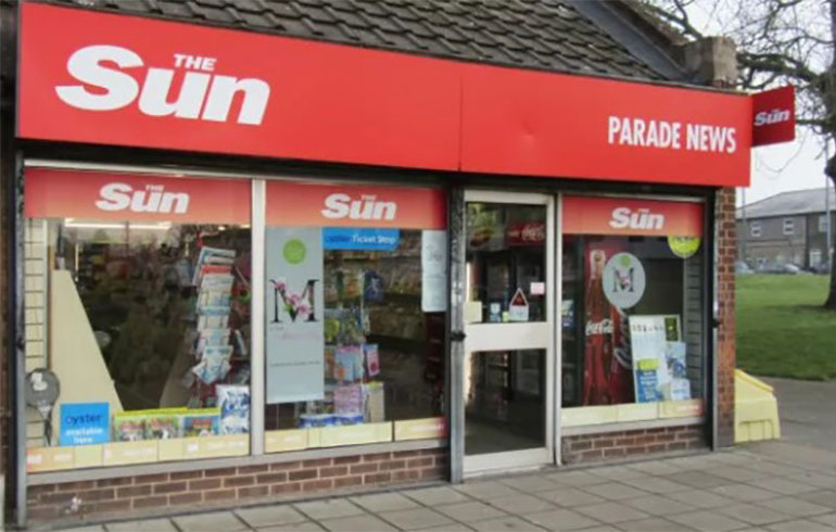 New store offering more in South Ockenden Front of store with old Sun fascia