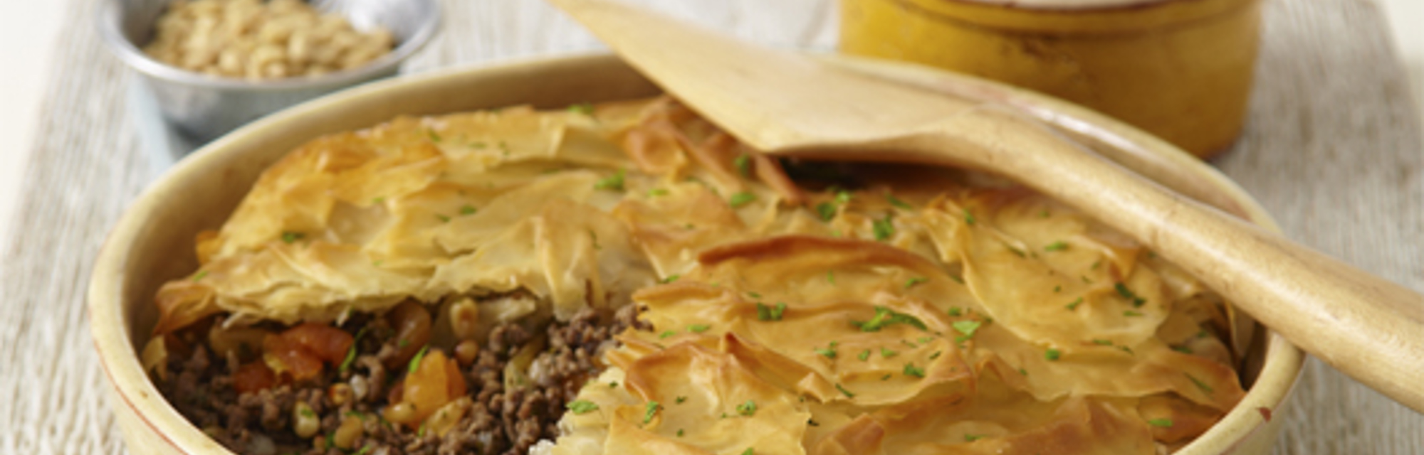 Spiced lamb & filo Pie