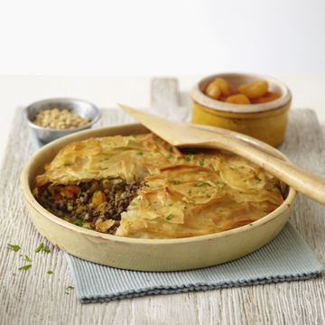 Spiced lamb & filo Pie