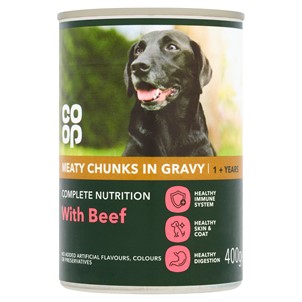 Co-op Dog Meaty Chunks in Gravy with Beef