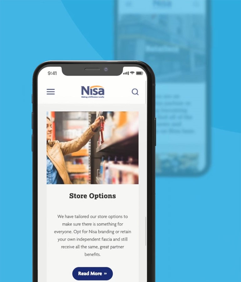 Surfing for success on new Nisa website retailers on mobile device