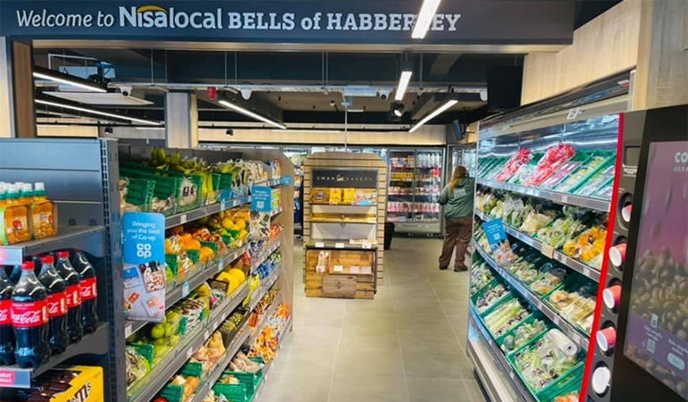 Soaring sales for family store in-store chilled fridges fully stocked and fresh produce