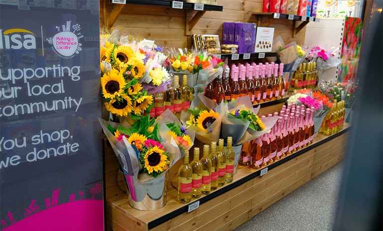 Storrington service station undergoes transformation to Nisa Local in-store display with flowers and wines