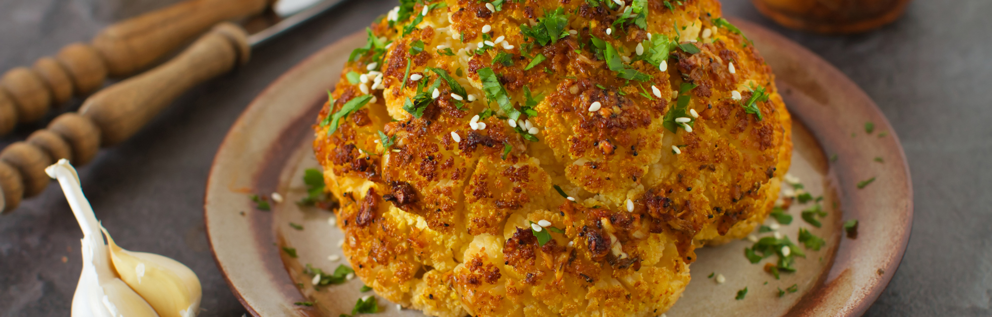 Stuffed roast cauliflower