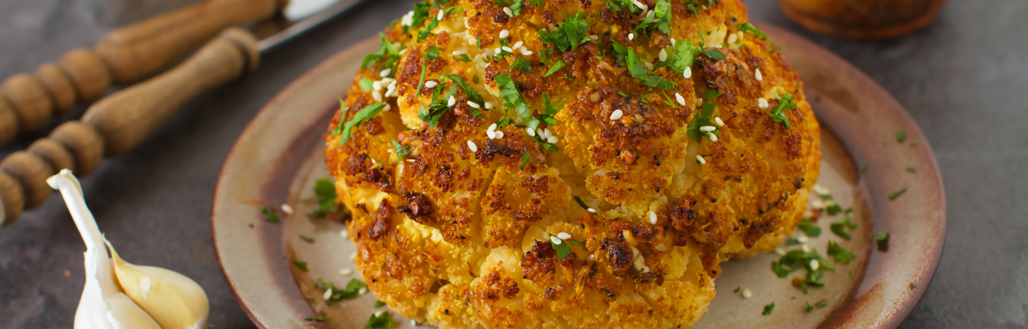 Stuffed roast cauliflower
