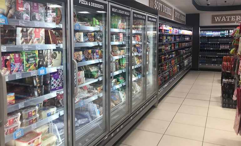 Re-fit sees flagship forecourt sales fly stocked fridges and chillers instore