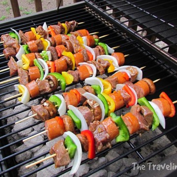 Teriyaki orange beef shish kebabs
