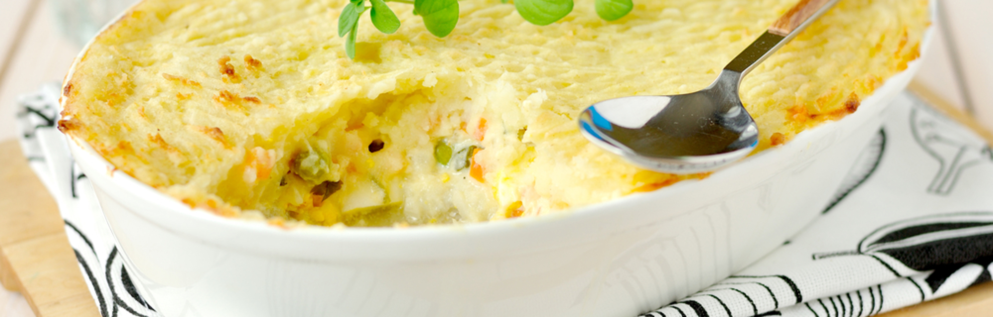 Simple springtime creamy fish pie