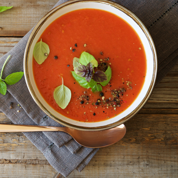 Slow roasted tomato & basil soup