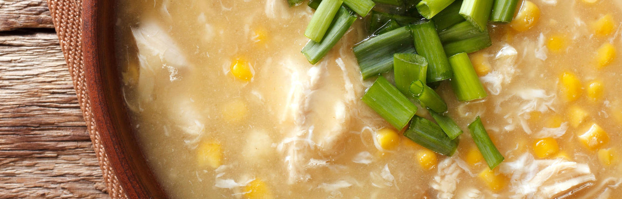 Curried sweetcorn soup with chicken