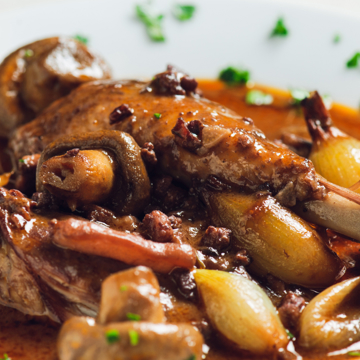 Chicken in white wine sauce