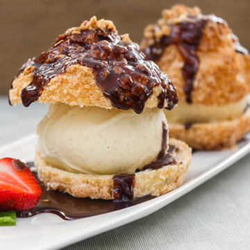 Ice cream profiteroles