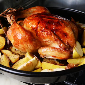 Apple-y chicken with sweet potatoes
