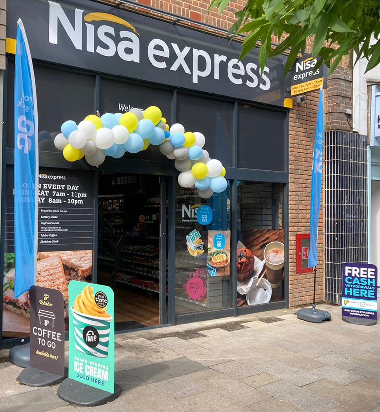 Wading into Watford with a Nisa Express front of store with Nisa Express fascia