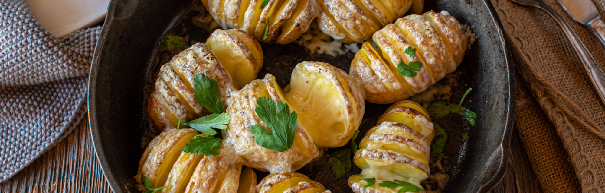 Cheesy hasselback potatoes