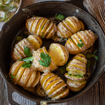Cheesy hasselback potatoes