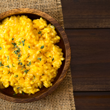 Cheese, leek & sweet potato risotto