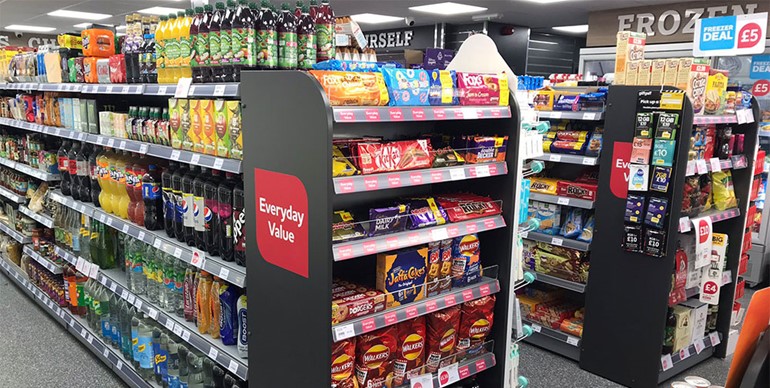 Making more of an offer at Maypole in-store stocked shelves with crisps, snacks and soft drinks
