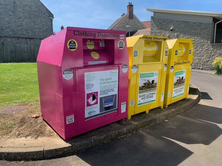 Making a Difference Locally launches charity clothing banks MADL pink and yellow banks