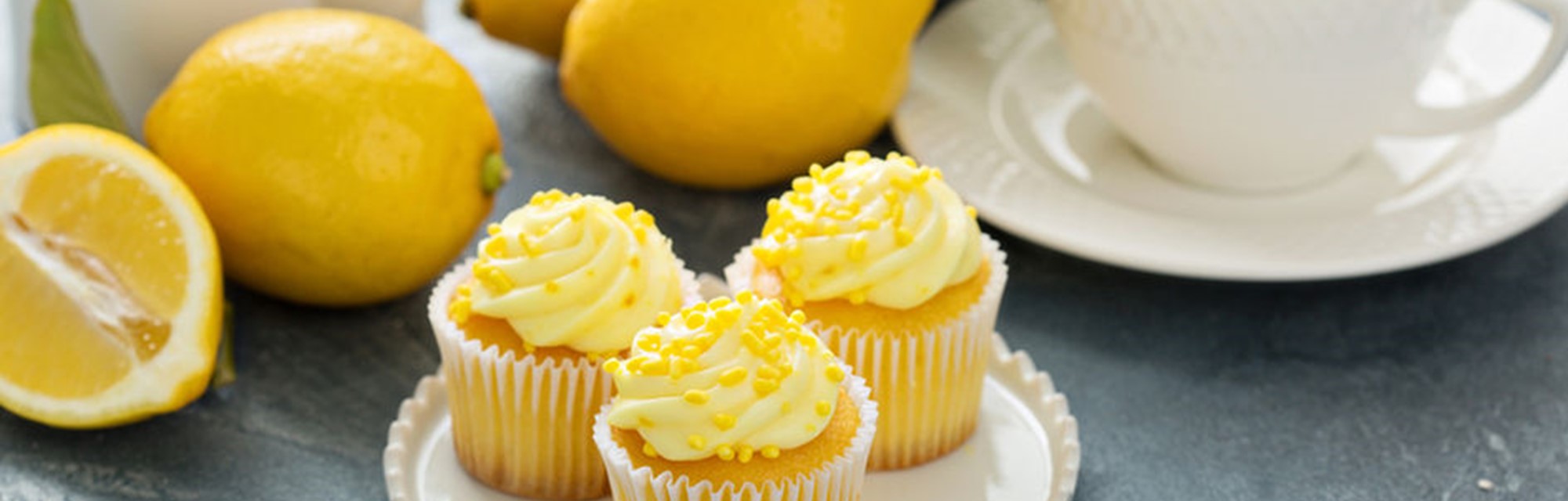 Snow capped lemon fairy cakes