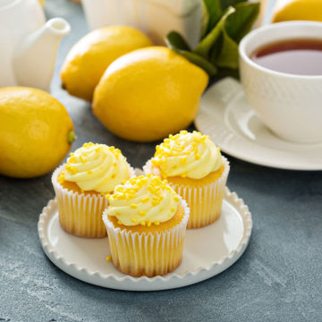 Snow capped lemon fairy cakes