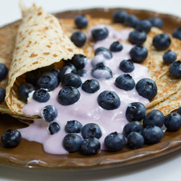 Blueberry yoghurt pancakes