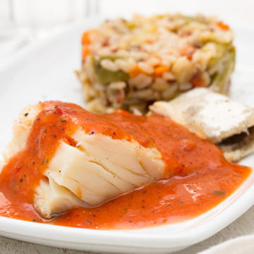 Flakey baked cod with tomatoes and basil recipe