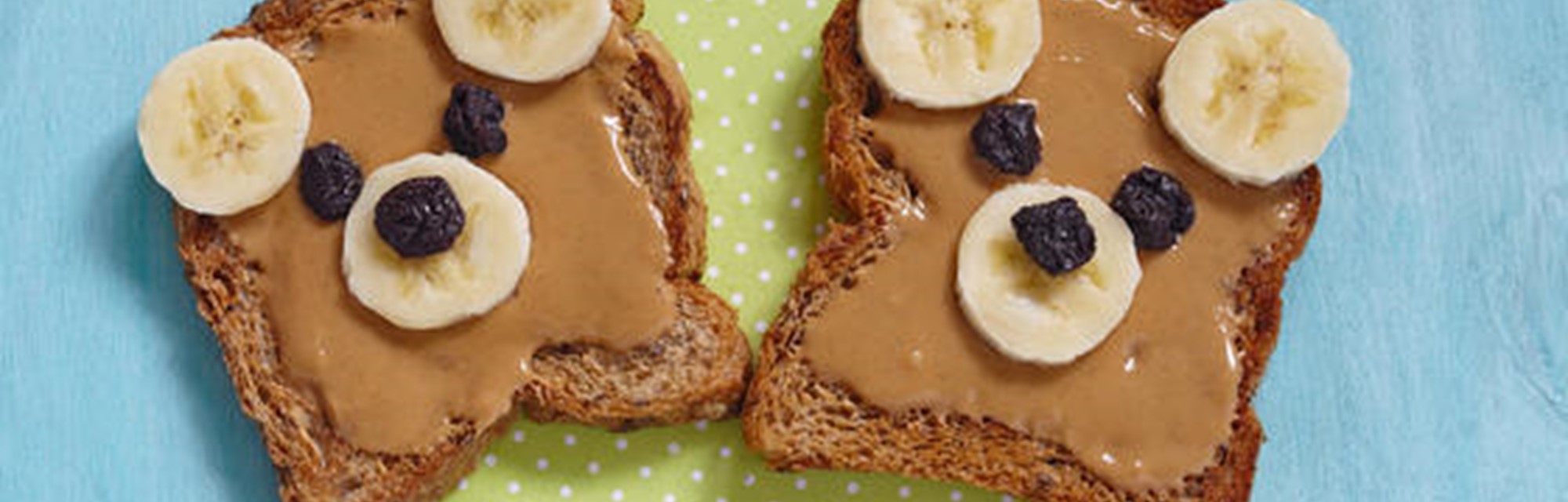 Peanut butter & blueberry banana bears toast