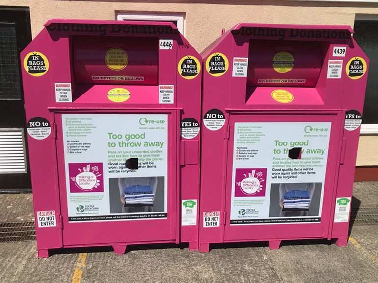 Making a Difference Locally launches charity clothing banks MADL pink banks