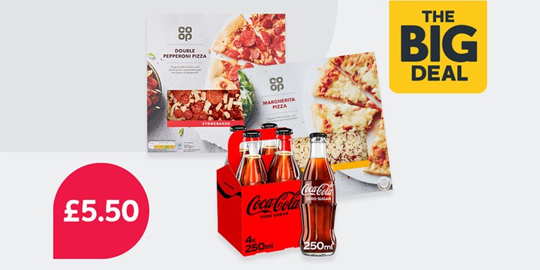 Nisa’s big pizza and beer deal is back 2 Co-op Pizzas and Coca Cola