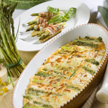Baked cheesy leeks