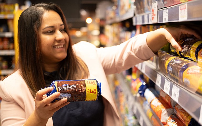 Brewing up sales for retailers retailer stocking shelfs with McVities biscuits