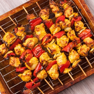Speedy chicken tikka kebabs