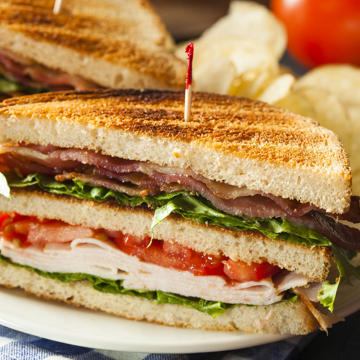 Super-stacked club sandwich