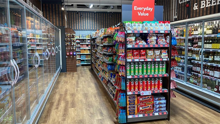 Wading into Watford with a Nisa Express in-store with chillers and confectionery stocked shelfs