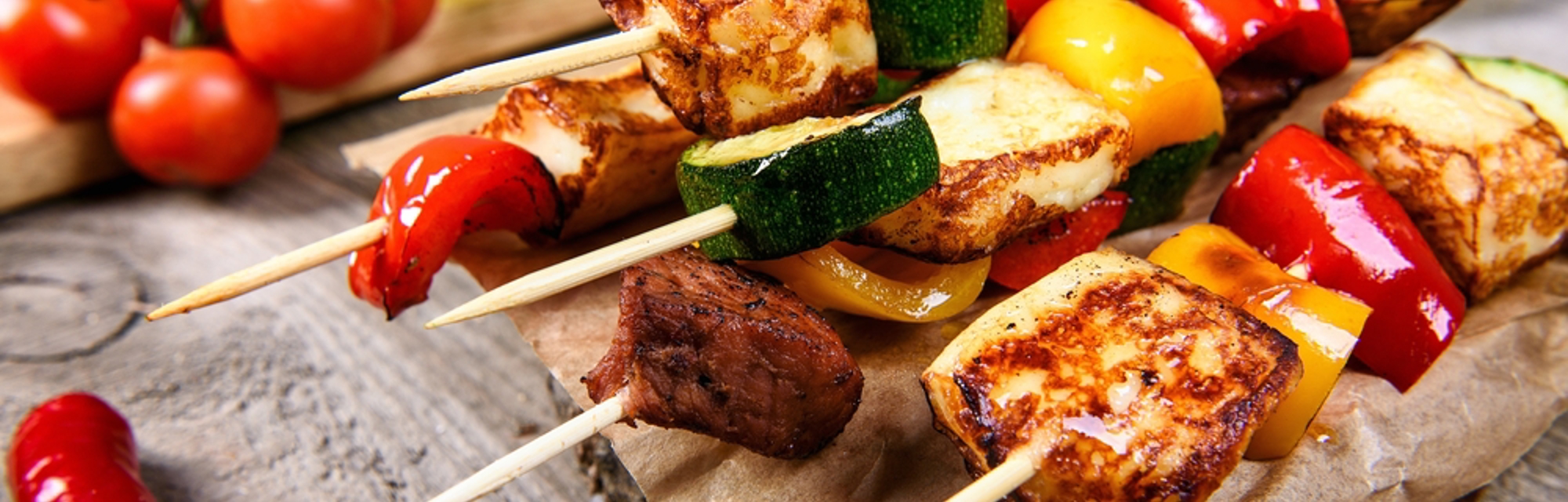 Halloumi kebabs