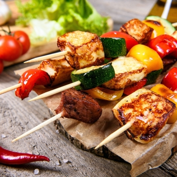 Halloumi kebabs