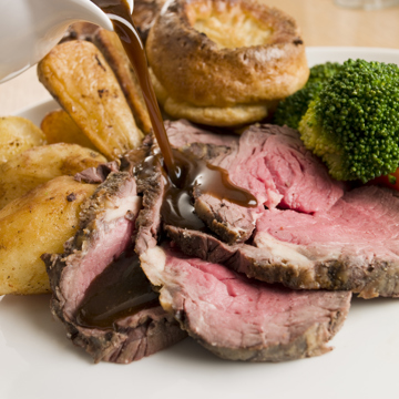 Roast beef with gravy